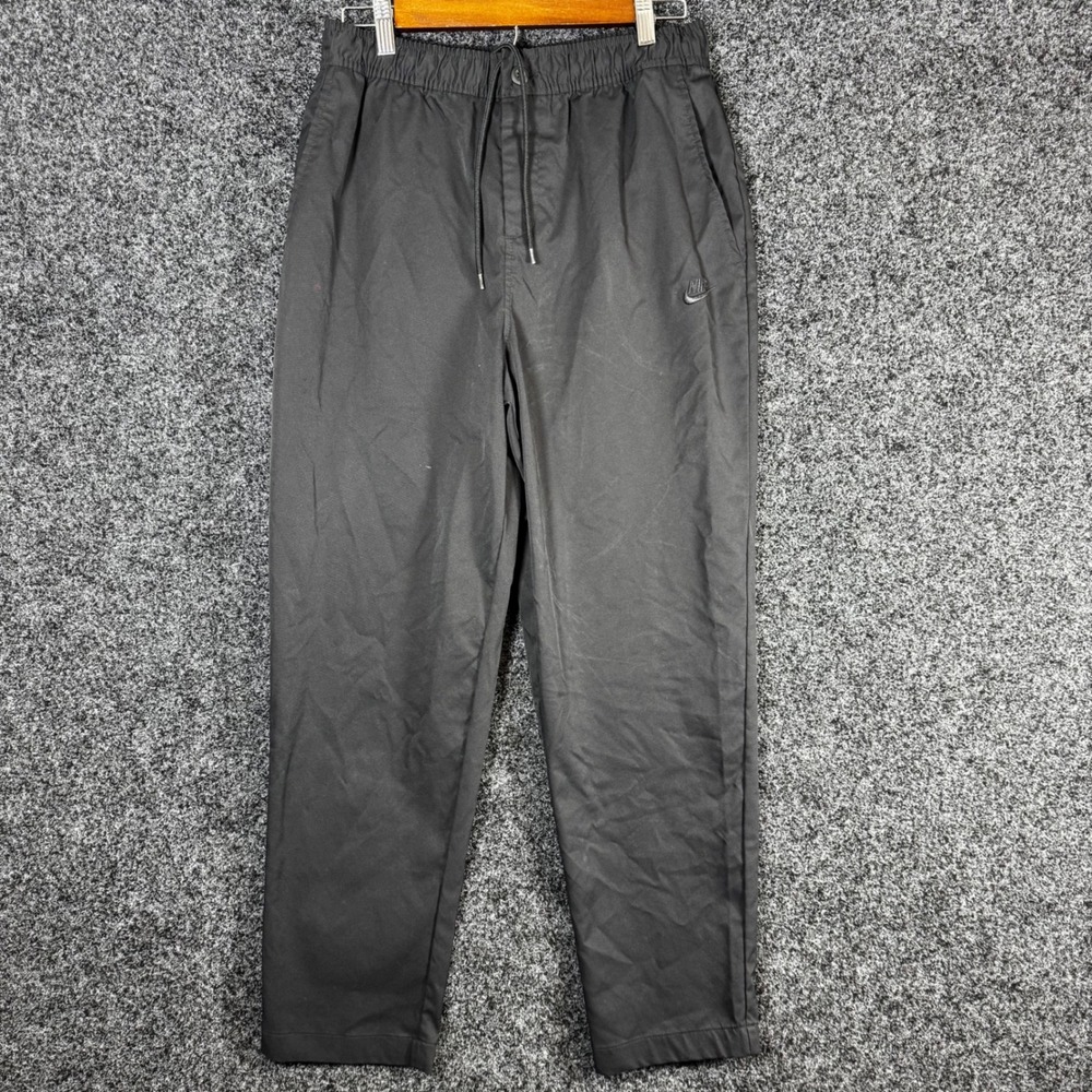 Nike Mens Sportswear Woven Tapered Jogger Pants Black Size Medium Drawstring